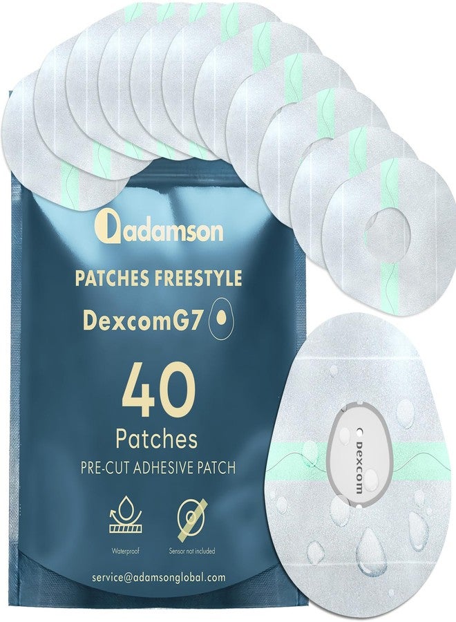 Adamson G7 Patches – 40 x Adhesive Patches for Dexcom G7 Waterproof, Transparent, Long-Lasting, No Glue on Center, Non-Irritating, Easy to Apply and Remove – Ideal for Sports, Swimming, and Daily Use - Image 1